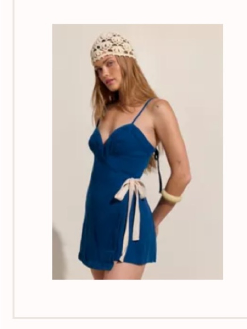 Free People Summer Cotton Rib Romper Poseidon blue